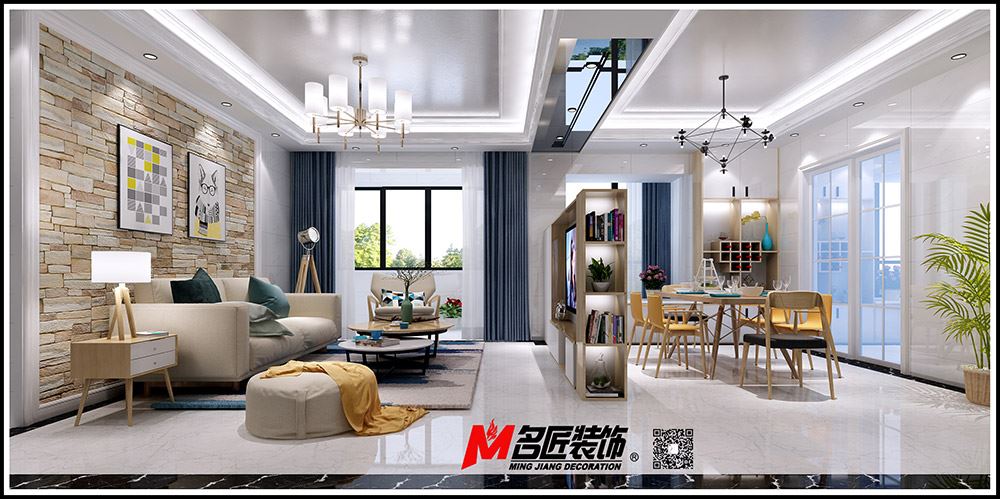 河源市華僑城現(xiàn)代簡約風(fēng)格三居室裝修案例
